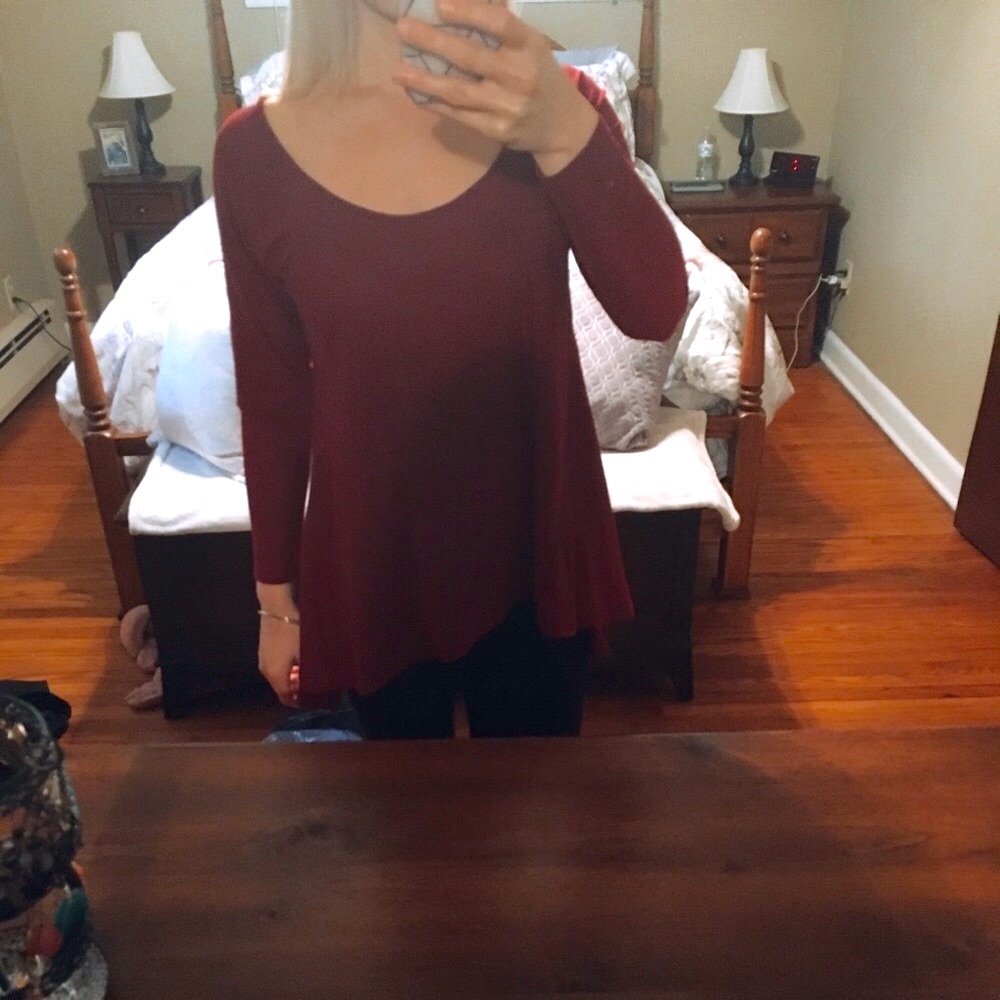 POOF! Cranberry Long Sleeve Top M